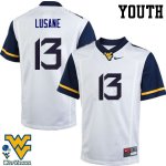 Youth West Virginia Mountaineers NCAA #13 Rashon Lusane White Authentic Nike Stitched College Football Jersey YR15G64RE